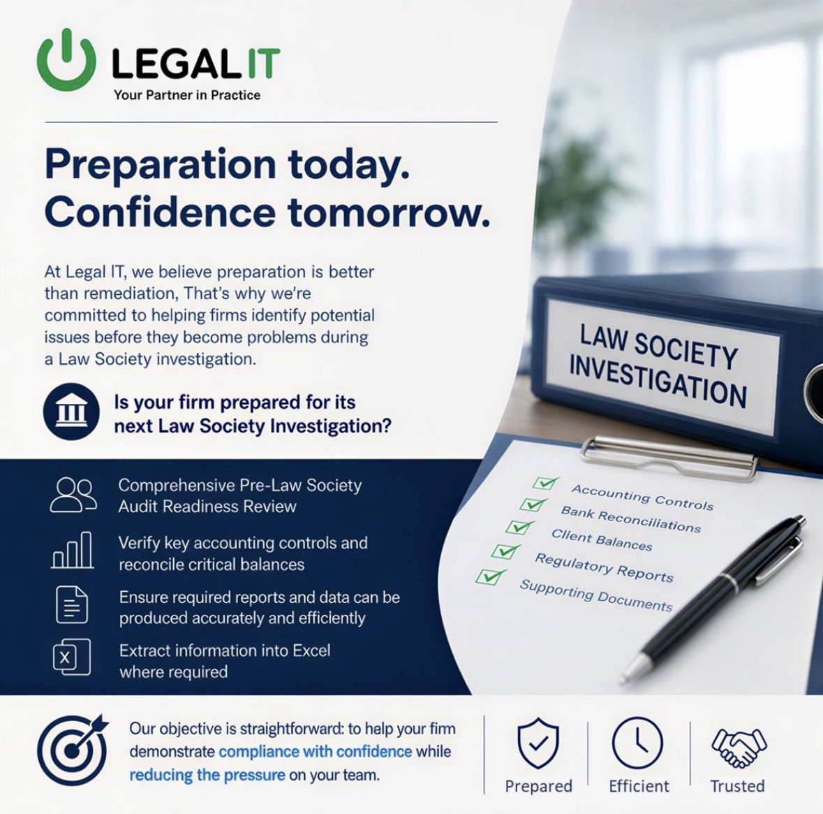 Legal IT Law Society investigation readiness: preparation today, confidence tomorrow